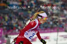 17.02.2014, Sochi, Russia (RUS): Elisa Gasparin (SUI) - XXII. Olympic Winter Games Sochi 2014, biathlon, mass women, Sochi (RUS). www.nordicfocus.com. © NordicFocus. Every downloaded picture is fee-liable.
