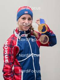 21.02.2014, Sochi, Russia (RUS): Tiril Ekhoff (NOR) - XXII. Olympic Winter Games Sochi 2014, biathlon, medals, Sochi (RUS). www.nordicfocus.com. © NordicFocus. Every downloaded picture is fee-liable.