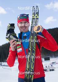 03.03.2014, Sochi, Russia (RUS): Evgeny Ustyugov (RUS) - XXII. Olympic Winter Games Sochi 2014, biathlon, medals, Sochi (RUS). www.nordicfocus.com. © NordicFocus. Every downloaded picture is fee-liable.