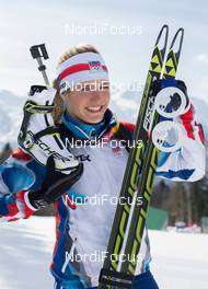 21.02.2014, Sochi, Russia (RUS): Gabriela Soukalova (CZE) - XXII. Olympic Winter Games Sochi 2014, biathlon, medals, Sochi (RUS). www.nordicfocus.com. © NordicFocus. Every downloaded picture is fee-liable.