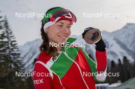 21.02.2014, Sochi, Russia (RUS): Nadezhda Skardino (BLR) - XXII. Olympic Winter Games Sochi 2014, biathlon, medals, Sochi (RUS). www.nordicfocus.com. © NordicFocus. Every downloaded picture is fee-liable.