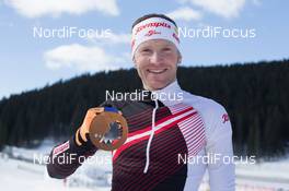 07.03.2014, Sochi, Russia (RUS): Simon Eder (AUT) - XXII. Olympic Winter Games Sochi 2014, biathlon, medals, Sochi (RUS). www.nordicfocus.com. © NordicFocus. Every downloaded picture is fee-liable.