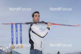 23.02.2014, Sochi, Russia (RUS): Martin Fourcade (FRA) - XXII. Olympic Winter Games Sochi 2014, biathlon, medals, Sochi (RUS). www.nordicfocus.com. © NordicFocus. Every downloaded picture is fee-liable.