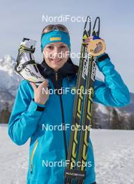 23.02.2014, Sochi, Russia (RUS): Olena Pidhrushna (UKR), Olena Pidhrushna (UKR) - XXII. Olympic Winter Games Sochi 2014, biathlon, medals, Sochi (RUS). www.nordicfocus.com. © NordicFocus. Every downloaded picture is fee-liable.