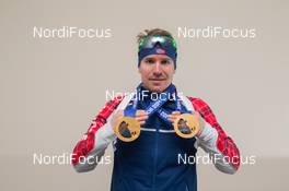 21.02.2014, Sochi, Russia (RUS): Emil Hegle Svendsen (NOR) - XXII. Olympic Winter Games Sochi 2014, biathlon, medals, Sochi (RUS). www.nordicfocus.com. © NordicFocus. Every downloaded picture is fee-liable.