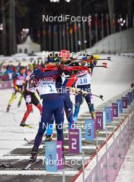10.02.2014, Sochi, Russia (RUS): Ole Einar Bjoerndalen (NOR) - XXII. Olympic Winter Games Sochi 2014, biathlon, pursuit men, Sochi (RUS). www.nordicfocus.com. © NordicFocus. Every downloaded picture is fee-liable.