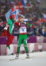 11.02.2014, Sochi, Russia (RUS): Darya Domracheva (BLR) - XXII. Olympic Winter Games Sochi 2014, biathlon, pursuit women, Sochi (RUS). www.nordicfocus.com. © NordicFocus. Every downloaded picture is fee-liable.
