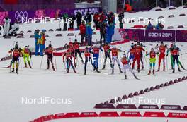 22.02.2014, Sochi, Russia (RUS): men´s start - XXII. Olympic Winter Games Sochi 2014, biathlon, relay men, Sochi (RUS). www.nordicfocus.com. © NordicFocus. Every downloaded picture is fee-liable.