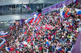 22.02.2014, Sochi, Russia (RUS): Event Feature: Russian Fans celebrate - XXII. Olympic Winter Games Sochi 2014, biathlon, relay men, Sochi (RUS). www.nordicfocus.com. © NordicFocus. Every downloaded picture is fee-liable.