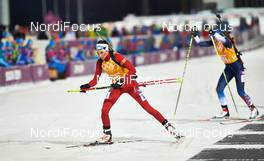 21.02.2014, Sochi, Russia (RUS): Aita Gasparin (SUI) - XXII. Olympic Winter Games Sochi 2014, biathlon, relay women, Sochi (RUS). www.nordicfocus.com. © NordicFocus. Every downloaded picture is fee-liable.