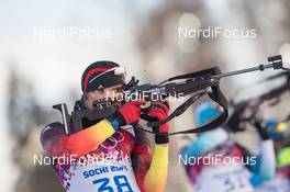 08.02.2014, Sochi, Russia (RUS): Arnd Peiffer (GER) - XXII. Olympic Winter Games Sochi 2014, biathlon, sprint men, Sochi (RUS). www.nordicfocus.com. © NordicFocus. Every downloaded picture is fee-liable.