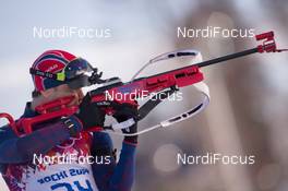 08.02.2014, Sochi, Russia (RUS): Ole Einar Bjoerndalen (NOR) - XXII. Olympic Winter Games Sochi 2014, biathlon, sprint men, Sochi (RUS). www.nordicfocus.com. © NordicFocus. Every downloaded picture is fee-liable.
