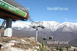 12.02.2014, Sochi, Russia (RUS): Event Feature: The cable car up to the Gornaja Karussel - XXII. Olympic Winter Games Sochi 2014, Sochi (RUS). www.nordicfocus.com. © NordicFocus. Every downloaded picture is fee-liable.