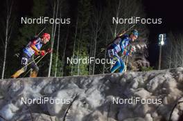 03.12.2014, Oestersund, Sweden (SWE):  Fredrik Lindstroem (SWE), Arnd Peiffer (GER) - IBU world cup biathlon, individual men, Oestersund (SWE). www.nordicfocus.com. © Manzoni/NordicFocus. Every downloaded picture is fee-liable.