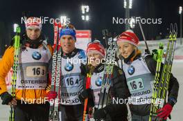 30.11.2014, Oestersund, Sweden (SWE):  Arnd Peiffer (GER), Simon Schempp (GER), Franziska Hildebrand (GER), Franziska Preuss (GER) - IBU world cup biathlon, relay mixed, Oestersund (SWE). www.nordicfocus.com. © Manzoni/NordicFocus. Every downloaded picture is fee-liable.