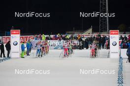 30.11.2014, Oestersund, Sweden (SWE):   Biathlon Feature:  The new starting grid at IBU relay races with only three athletes in a line - IBU world cup biathlon, relay mixed, Oestersund (SWE). www.nordicfocus.com. © Manzoni/NordicFocus. Every downloaded picture is fee-liable.