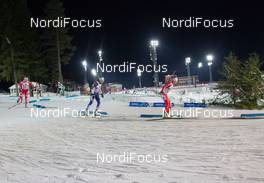30.11.2014, Oestersund, Sweden (SWE):  Karin Oberhofer (ITA), Susan Dunklee (USA), Synnoeve Solemdal (NOR) - IBU world cup biathlon, relay mixed, Oestersund (SWE). www.nordicfocus.com. © Manzoni/NordicFocus. Every downloaded picture is fee-liable.