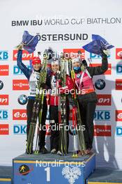 06.12.2014, Oestersund, Sweden (SWE): Veronika Vitkova (CZE), Tiril Eckhoff (NOR), Kaisa Maekaeraeinen (FIN) - IBU world cup biathlon, sprint women, Oestersund (SWE). www.nordicfocus.com. © Manzoni/NordicFocus. Every downloaded picture is fee-liable.
