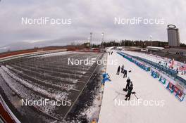 04.12.2014, Oestersund, Sweden (SWE): Event Feature: Overview from the new media building over the new Biathlon Stadium of Oestersund - IBU world cup biathlon, training, Oestersund (SWE). www.nordicfocus.com. © Manzoni/NordicFocus. Every downloaded picture is fee-liable.
