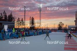 28.11.2014, Oestersund, Sweden (SWE): Event Feature: Sunset over the shooting range - IBU world cup biathlon, training, Oestersund (SWE). www.nordicfocus.com. © Manzoni/NordicFocus. Every downloaded picture is fee-liable.