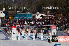 14.12.2014, Hochfilzen, Austria (AUT): Event Feature: The start area in Hochfilzen - IBU world cup biathlon, pursuit men, Hochfilzen (AUT). www.nordicfocus.com. © Manzoni/NordicFocus. Every downloaded picture is fee-liable.