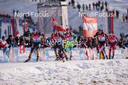 14.12.2014, Hochfilzen, Austria (AUT): Simon Schempp (GER), Andreas Birnbacher  (GER), Jakov Fak (SLO), Dominik Landertinger (AUT), Tarjei Boe (NOR) - IBU world cup biathlon, pursuit men, Hochfilzen (AUT). www.nordicfocus.com. © Manzoni/NordicFocus. Every downloaded picture is fee-liable.