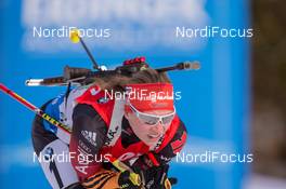 13.12.2014, Hochfilzen, Austria (AUT): Franziska Hildebrand (GER) - IBU world cup biathlon, relay women, Hochfilzen (AUT). www.nordicfocus.com. © Manzoni/NordicFocus. Every downloaded picture is fee-liable.
