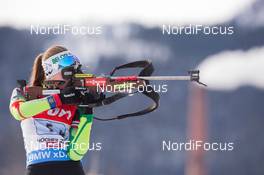 13.12.2014, Hochfilzen, Austria (AUT): Darya Domracheva (BLR) - IBU world cup biathlon, relay women, Hochfilzen (AUT). www.nordicfocus.com. © Manzoni/NordicFocus. Every downloaded picture is fee-liable.