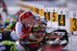 13.12.2014, Hochfilzen, Austria (AUT): Sarah Beaudry (CAN) - IBU world cup biathlon, relay women, Hochfilzen (AUT). www.nordicfocus.com. © Manzoni/NordicFocus. Every downloaded picture is fee-liable.