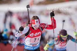 13.12.2014, Hochfilzen, Austria (AUT): Megan Heinicke (CAN) - IBU world cup biathlon, relay women, Hochfilzen (AUT). www.nordicfocus.com. © Manzoni/NordicFocus. Every downloaded picture is fee-liable.