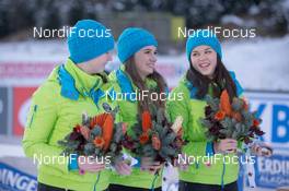12.12.2014, Hochfilzen, Austria (AUT): Event Feature: Flower Girls - IBU world cup biathlon, sprint men, Hochfilzen (AUT). www.nordicfocus.com. © Manzoni/NordicFocus. Every downloaded picture is fee-liable.
