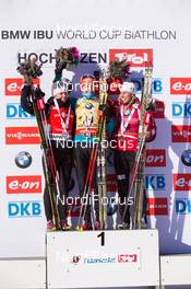 12.12.2014, Hochfilzen, Austria (AUT): Karin Oberhofer (ITA), Kaisa Maekaeraeinen (FIN), Tiril Eckhoff (NOR) - IBU world cup biathlon, sprint women, Hochfilzen (AUT). www.nordicfocus.com. © Manzoni/NordicFocus. Every downloaded picture is fee-liable.
