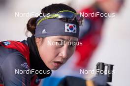 12.12.2014, Hochfilzen, Austria (AUT): Ji-Hee Mun (KOR) - IBU world cup biathlon, sprint women, Hochfilzen (AUT). www.nordicfocus.com. © Manzoni/NordicFocus. Every downloaded picture is fee-liable.
