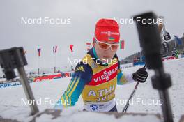 10.12.2014, Hochfilzen, Austria (AUT): Natalya Burdyga (URK) - IBU world cup biathlon, training, Hochfilzen (AUT). www.nordicfocus.com. © Manzoni/NordicFocus. Every downloaded picture is fee-liable.