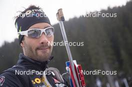 17.12.2014, Pokljuka, Slovenia (SLO): Martin Fourcade (FRA) - IBU world cup biathlon, training, Pokljuka (SLO). www.nordicfocus.com. © Manzoni/NordicFocus. Every downloaded picture is fee-liable.