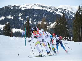 01.01.2014, Lenzerheide, Switzerland (SUI): Alex Harvey (CAN), Calle Halfvarsson (SWE), Evgeniy Belov (RUS), (l-r) - FIS world cup cross-country, tour de ski, mass men, Lenzerheide (SUI). www.nordicfocus.com. © Felgenhauer/NordicFocus. Every downloaded picture is fee-liable.