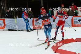 12.01.2014, Nove Mesto, Czech Republic (CZE): Maxim Vylegzhanin (RUS), Paal Golberg (NOR), (l-r) - FIS world cup cross-country, team sprint, Nove Mesto (CZE). www.nordicfocus.com. © Rauschendorfer/NordicFocus. Every downloaded picture is fee-liable.