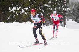 01.02.2014, Toblach, Italy (ITA): Axel Teichmann (GER), Niklas Dyrhaug (NOR) - FIS world cup cross-country, 15km men, Toblach (ITA). www.nordicfocus.com. © Manzoni/NordicFocus. Every downloaded picture is fee-liable.