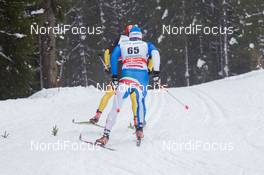01.02.2014, Toblach, Italy (ITA): Event Feature: Daniel Yeuilla (ITA) - FIS world cup cross-country, 15km men, Toblach (ITA). www.nordicfocus.com. © Manzoni/NordicFocus. Every downloaded picture is fee-liable.