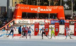 01.03.2014, Lahti, Finland (FIN): start of a women´s heat - FIS world cup cross-country, individual sprint, Lahti (FIN). www.nordicfocus.com. © Laiho/NordicFocus. Every downloaded picture is fee-liable.