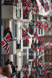 05.03.2014, Drammen, Norway (NOR): a lot of norwegian flags in Drammen - FIS world cup cross-country, individual sprint, Drammen (NOR). www.nordicfocus.com. © Felgenhauer/NordicFocus. Every downloaded picture is fee-liable.
