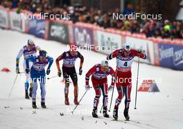 05.03.2014, Drammen, Norway (NOR): Anssi Pentsinen (FIN), Lennart Metz (GER), Paal Golberg (NOR), Ola Vigen Hattestad (NOR), (l-r) - FIS world cup cross-country, individual sprint, Drammen (NOR). www.nordicfocus.com. © Felgenhauer/NordicFocus. Every downloaded picture is fee-liable.