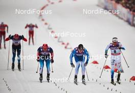 05.03.2014, Drammen, Norway (NOR): Sergey Ustiugov (RUS), Anton Gafarov (RUS), Matias Strandvall (FIN), Emil Joensson (SWE), (l-r) - FIS world cup cross-country, individual sprint, Drammen (NOR). www.nordicfocus.com. © Felgenhauer/NordicFocus. Every downloaded picture is fee-liable.