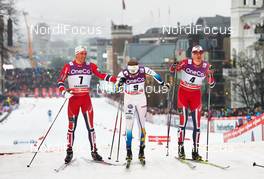 05.03.2014, Drammen, Norway (NOR): Paal Golberg (NOR), Emil Joensson (SWE), Ola Vigen Hattestad (NOR), (l-r) - FIS world cup cross-country, individual sprint, Drammen (NOR). www.nordicfocus.com. © Felgenhauer/NordicFocus. Every downloaded picture is fee-liable.