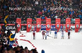 05.03.2014, Drammen, Norway (NOR): crash at the start of a men's quarterfinal - FIS world cup cross-country, individual sprint, Drammen (NOR). www.nordicfocus.com. © Felgenhauer/NordicFocus. Every downloaded picture is fee-liable.