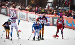 05.03.2014, Drammen, Norway (NOR): Teodor Peterson (SWE), Matias Strandvall (FIN), Josef Wenzl (GER), Sondre Turvoll Fossli (NOR), (l-r) - FIS world cup cross-country, individual sprint, Drammen (NOR). www.nordicfocus.com. © Felgenhauer/NordicFocus. Every downloaded picture is fee-liable.