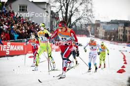 05.03.2014, Drammen, Norway (NOR): Katja Visnar (SLO), Maiken Caspersen Falla (NOR), Hanna Falk (SWE), ++, (l-r) - FIS world cup cross-country, individual sprint, Drammen (NOR). www.nordicfocus.com. © Felgenhauer/NordicFocus. Every downloaded picture is fee-liable.