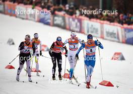 05.03.2014, Drammen, Norway (NOR): Mari Eide (NOR), Kikkan Randall (USA), Magdalena Pajala (SWE), Mona-Lisa Malvalehto (FIN), (l-r) - FIS world cup cross-country, individual sprint, Drammen (NOR). www.nordicfocus.com. © Felgenhauer/NordicFocus. Every downloaded picture is fee-liable.