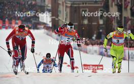 05.03.2014, Drammen, Norway (NOR): Maiken Caspersen Falla (NOR), Marit Bjoergen (NOR), Katja Visnar (SLO), (l-r) - FIS world cup cross-country, individual sprint, Drammen (NOR). www.nordicfocus.com. © Felgenhauer/NordicFocus. Every downloaded picture is fee-liable.