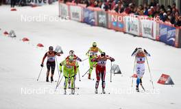 05.03.2014, Drammen, Norway (NOR): Katja Visnar (SLO), Maiken Caspersen Falla (NOR), Hanna Falk (SWE), (l-r) - FIS world cup cross-country, individual sprint, Drammen (NOR). www.nordicfocus.com. © Felgenhauer/NordicFocus. Every downloaded picture is fee-liable.